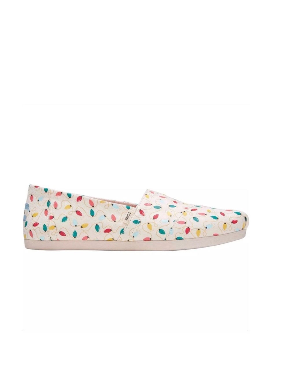 TOMS Christmas Lights Multicolor  Slip-On Shoes size 6.5